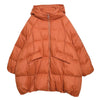 Women White Duck Down Jacket with Hood Autumn Winter Warm Outwear Casual Loose Over Size Outwear Thick Coat