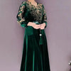 Middle Aged And Elderly Women's Clothing Spring Autumn Styles Noble And Stylish Velvet Dresses Dresses With Enlarged Sizes