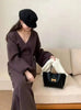 Women's Knit 2 Piece Set Lace-up Gathered Wast Cardigan Coats High Waist Wide Leg Pants Winter 26C1023