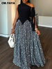 Women's Off Shoulder Flowy Maxi Dress Floral Print High Waist Long Dress Elegant Evening Party Prom Birthday Dress