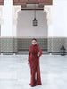 Solid Draped Neckline Long Dress Women Elegant Full Sleeve Cinched-waist Pleated Bodycon Robe Lady Chic Evening Dinner Gown