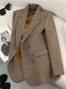 Retro Elegant Women's Long Sleeve Suit Jacket Casual Loose Fit Korean Autumn Casual Notched Collar Business Blazer Top