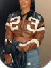 Women's Artificial Leather Jacket PU Leather Short Jacket Digital Printed Streetwear Motorcycle Casual Jacket