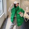 Winter Women Parkas Warm Down Cotton Coats Bubble Jacket Thick Knitted Loose Puffer Coat Stand Collar Female Outwear