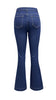 Women Jeans Flare Pants High Waist Streetwear Pockets Buttons Trousers Autumn Female Casual Stretch Denim Floor Length