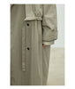 Spring Autumn Oversized Khaki Long Trench Coat for Women Double Breasted Loose Casual European Overcoat