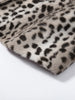 O-neck Leopard Short Faux Fur Coats Women Full Sleeve Button Waist Cinching Autumn Winter Jacket Designer Outerwears