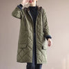 Autumn Winter Lingge Cotton Jacket Women Hooded Loose Thick Warm Parkas Female Long Sleeve Casual Cotton Padded Outwear Lady