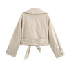 women's British wind trench coat style double-breasted long sleeve belt lapel jacket short coat