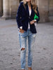 Women's Gold Velvet Blazer, Office Lady Spring Autumn Foreign Atmosphere, Red Blazers Suit, OL Professional Wear