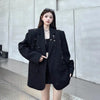 Korean High-Quality Women Blazer Autumn V-neck Loose Long Sleeve Temperament Casual Blazers Jackets Female Outerwear