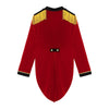 Womens Circus Ringmaster Costume Tuxedo Party Showman Tailcoat Blazer Stand Collar Fringed Shoulder Board Velvet Jacket Coat