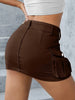 Streetwear Solid Color Cowboy Tight Skirts Women Pocket Design Sense Package Hip Slim Denim Mini Skirt Female Spring