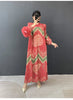 Vintage Chic Printting Straight Pleated Women's Dress Hand-Cranked Floral Long Dresses Spring Clothing 2DB6498