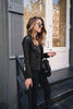 Autumn and Winter Women's Large Size Leather Jacket Solid Color Slim Street Elegant Versatile Top PU Suit Jacket