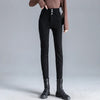 Women's High Waist Stretch Jeans Blue Black Gray and Versatile Multi-button Slim Denim Long Pants Female