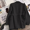 Spring Design with Belt Women's Blazers Korean Streetwear Long Sleeve Blazer Jacket Notched Collar Suit Coat