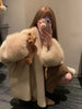 Faux Mink Fur Coat for Women Winter Thick Loose Hairy Casual Jacket Y2K Streetwear Long Sleeve Warm Fur Outerwear