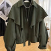 Cloak Shawl Casual Short Coat Women's Spring Autumn Korean Loose Long-Sleeved Windbreaker Female Outwear Tops