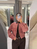 Stand Collar Side Placket Suit Jacket Women Elegant Long Sleeve Button Pocket Loose Coats Spring Chic Office Lady Outerwears