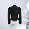 Spring Waist-closed Blazer Coat Women's Hollow Out Long Sleeve Buttons Pleated Short Coat Office Lady Outerwear