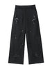 Women Black Sequin Embroidery Blazer Long Pants Set Full Sleeve Lapel Coat Wide-leg Trousers Sets Lady Spring Daily Outfits