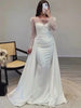 Women Party Dress Long Sleeve Sequins Empire Mesh Elegant O-neck Lady Big Swing Banquet Temperament Clothing
