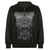 Y2K Gothic Butterfly Print Zip Up Women Hoodies Winter Grunge Skeleton Sweatshirt Casual Hooded Jacket Streetwear Hoodie