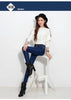 Autumn Winter Oversized Single Breasted High Waisted Elastic Jeans Women's Slim Skinny Pencil Pants Velvet Warm Pants