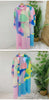 Maxi Pleated Dress For Women Lapel Single Breasted Long Sleeves Color Block Tassel Hem Loose Chic Clothing Autumn 2R5928