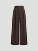Women's Elegant Jacquard Pleating Wide-Leg Pants Office/Commuting Solid Color Loose Casual Suit Pants, Autumn/Winter