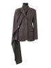 Solid Irregular Scarf Elegant Blazer Women Lapel Long Sleeve Loose Fit Jacket Tide Spring Autumn 1DZ0018