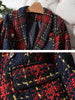 Thick Winter Blazer Women Ladies Red Blue Plaid Coat Female Slim Casual Single Breasted Jacket
