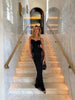 Black Lace Sheer Long Dress For Women Autumn Sexy Hollow Side Slit Maxi Dresses Party Club Bodycon Elegant Dress