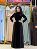 Women Chic Velvet Patchwork Chiffon Dress Elegant Full Sleeve Round Neck High Waist Maxi Dresses Lady Dinner Party Robes