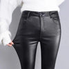 Autumn Winter women leather pants High elastic shiny trousers slim female pencil leather pants women pantalon femme clothe