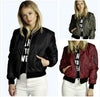 Autumn Short Jackets for Women Vintage High Street O-neck Bomber Jacket Female Zipper Long Sleeve Coat Woman