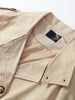 Khaki Lace Up Cape Trench Coat Loose Solid Full Sleeve Lapel Windbreaker Autumn Commute Casual Daily Coats