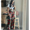 women camouflage cutout cross criss straight cargo pants autumn winter safari style trousers