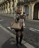 Lady Leopard Print Lapel Fur Coat Women Elegant Single Breasted Loose Jacket Daily Commuting Office Outerwear