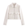 Women's Zipper Jacket Coat Winter Long Sleeve Pocket Outerwear Coat Short Street Elegant Women's Jacket