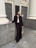 Chic Black Round Neck Napoleon Military Jacket Women Casual Full Sleeve Buttons Cropped Slim Coat Lady Daily Street Jackets