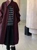 Office Lady Trench Coat Solid Color Lapel Long Sleeves Single Breasted Loose Windbreaker Spring Autumn 2DA8844