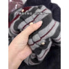 European goods striped cashmere cardigan women spring and autumn round neck soft waxy senior sense wool knit sweater coat