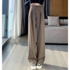 Female High Waisted Wide Leg Pants Spring Women Concise Suit Trousers Lady Chic Korean Designer Solid Color Slacks