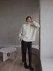 Autumn and Winter Thick Cashmere Sweater Women High Neck Pullover Sweater Warm Loose Knitted Base Sweater Jacket Tops