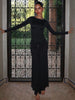 Ruched Elegant Maxi Dress Women Daily Casual Skinny Full Sleeve Solid Gown Midnight Prom Party Long Bodycon