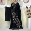 African Clothes Women Dashiki Dress Chiffon Abaya Long Sleeves Dress Islamic Casual Clothing Women Diamond Muslim Long Dress