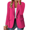 Women Solid Button Suit Coat Lapel Long Sleeve Hatless Casual Coat Jacket Oversized Work Office Lady Business Autumn