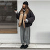 Women Faux Fur Collar Puffer Jacket Lapel Oversized Long Sleeve Warm Loose Thick Coat Female Winter Casual Jackets